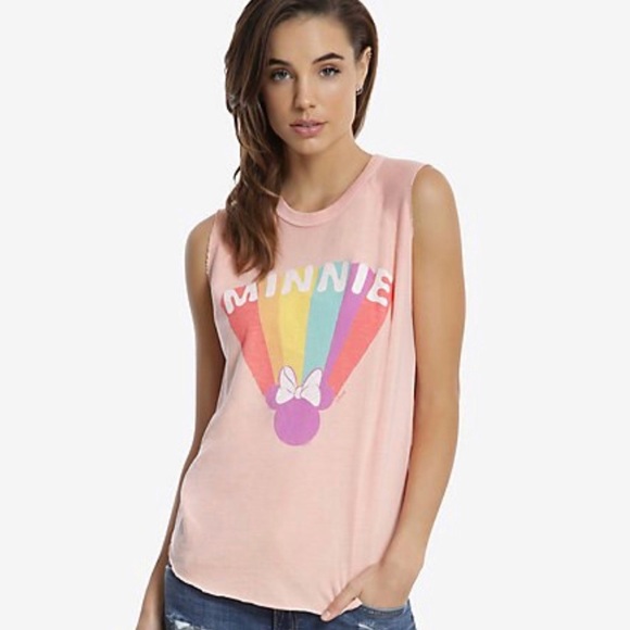 Junk Food Clothing Tops - Junk Food Minnie Mouse Pink Tank/ Muscle Top